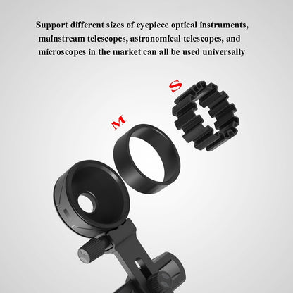 Eyeskey Telescope Phone Holder Camera Holder Telescope Universal Astronomical Mirror Phone Clip, Shape: CM-8M / S(Black) - Accessories by Eyeskey | Online Shopping UK | buy2fix