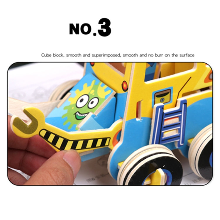 3 PCS 512 Children Wooden Assembled Car Engineering Vehicle Excavator Assembling Toy(Cleaners) - Puzzle Toys by buy2fix | Online Shopping UK | buy2fix