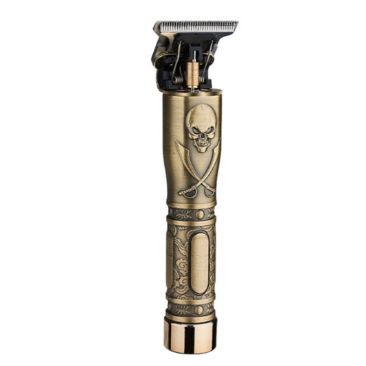 USB Vintage Engraving Skull Electric Hair Clipper(2588) - Hair Trimmer by buy2fix | Online Shopping UK | buy2fix