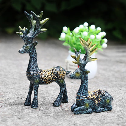 2 Pairs R-8820 Car Ornaments Car Home Safe Deer Decorations(Bronze Blue) by buy2fix