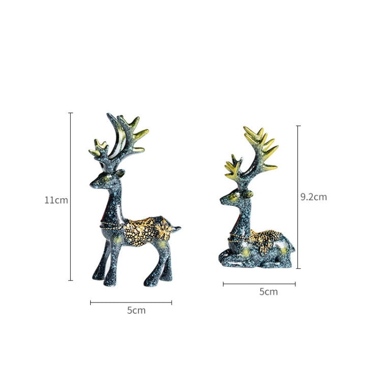 2 Pairs R-8820 Car Ornaments Car Home Safe Deer Decorations(Bronze Blue) by buy2fix