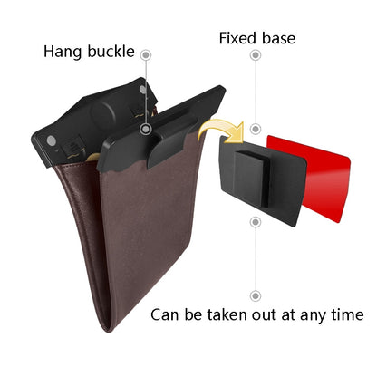 Car Trash Can Storage Bag Hanging Paste With LED Light Garbage Bag(Small (Mocha Brown)) by buy2fix