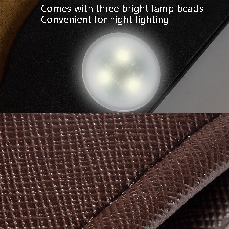 Car Trash Can Storage Bag Hanging Paste With LED Light Garbage Bag(Small (Mocha Brown)) by buy2fix