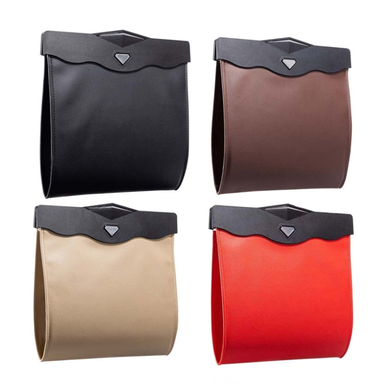 Car Trash Can Car Chair Back Hanging Storage Box Hidden Folding Storage Bag With LED Light(Black) by buy2fix