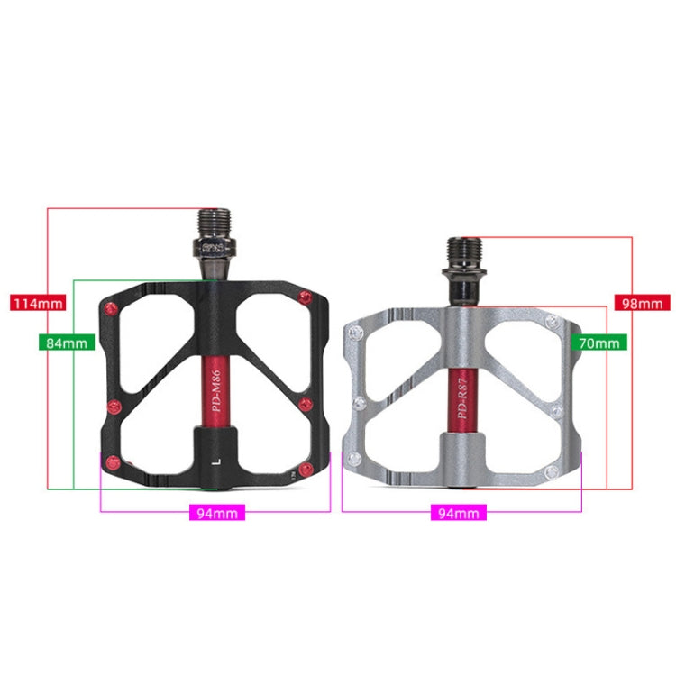 1 Pair PROMEND Mountain Bike Road Bike Bicycle Aluminum Pedals(PD-M86 Red) - Outdoor & Sports by PROMEND | Online Shopping UK | buy2fix