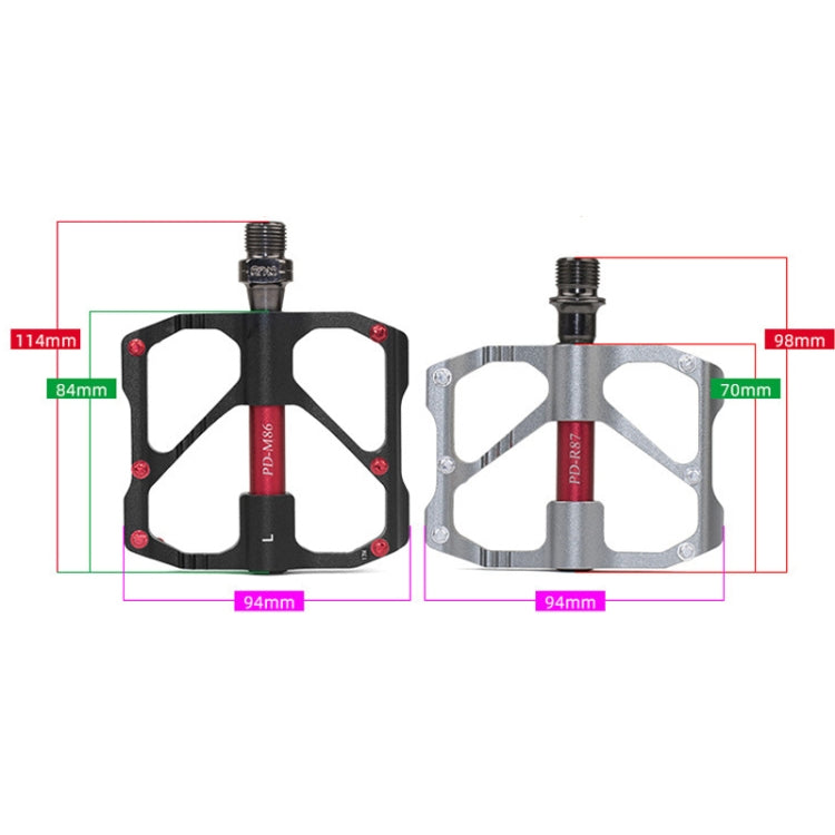 PD-R87C  1 Pair PROMEND Bicycle Road Bike Mountain Bike 3 Palin Carbon Fiber Bearing Pedal(Silver) - Outdoor & Sports by PROMEND | Online Shopping UK | buy2fix