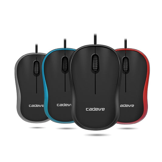 3 PCS Cadeve M220 3 Keys USB Wired Fashion Portable Mouse(Black Red) by Cadeve