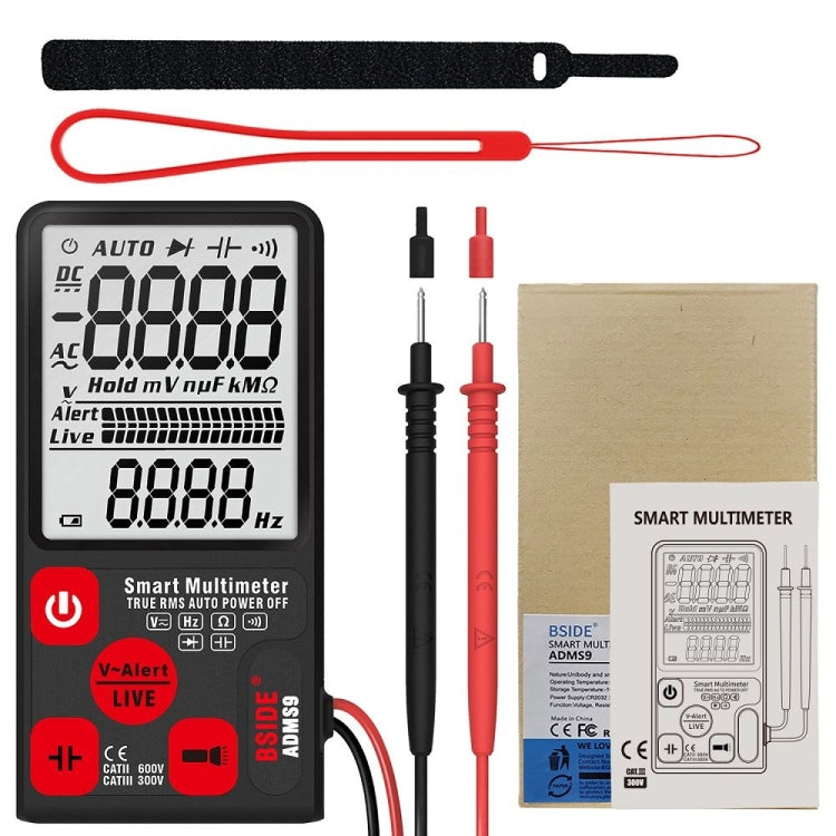 BSIDE ADMS9 Large-Screen Display Intelligent Automatic No Gear Shifting Ultra-Thin Digital Multimeter(Ordinary Screen) - Consumer Electronics by BSIDE | Online Shopping UK | buy2fix