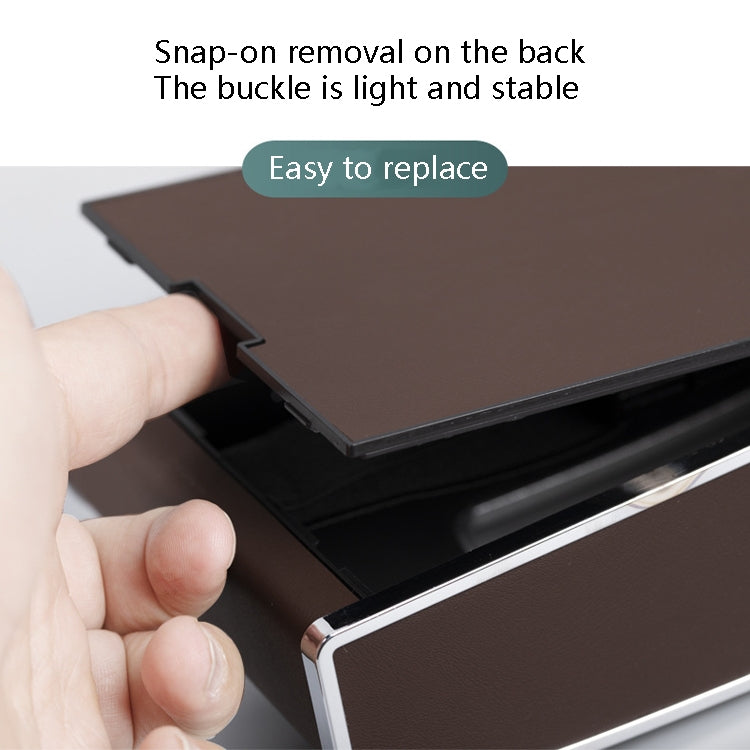 Car Clock Tissue Box Multi-Function Vehicle Instrument Table Paper Towel Box, Style: Clock+Parking Card (Mocha Brown) by buy2fix