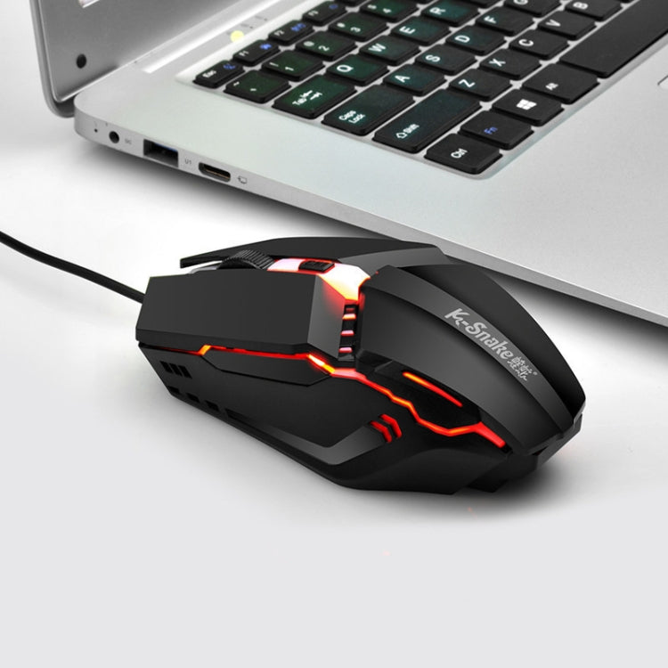 2 PCS K-Snake M11 4 Keys 1600DPI Luminous Game Wired Mouse Notebook Desktop USB Wired Mouse, Cable Length: 1.5m - Wired Mice by K-Snake | Online Shopping UK | buy2fix