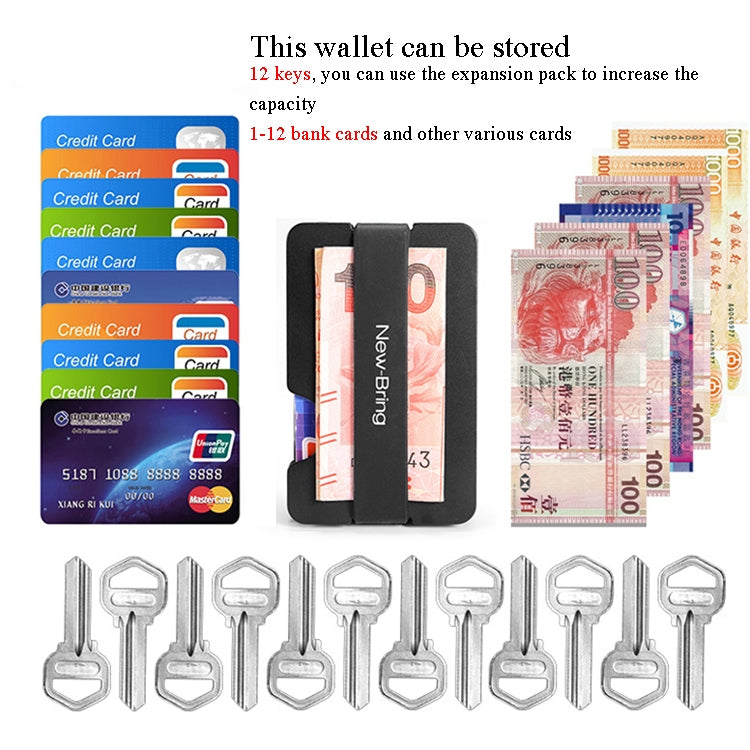 New-Bring Metal Card Holder Multifunctional  EDC Wallet Can Store Keys & U Disk(Carbon Fiber) - Home & Garden by New-Bring | Online Shopping UK | buy2fix