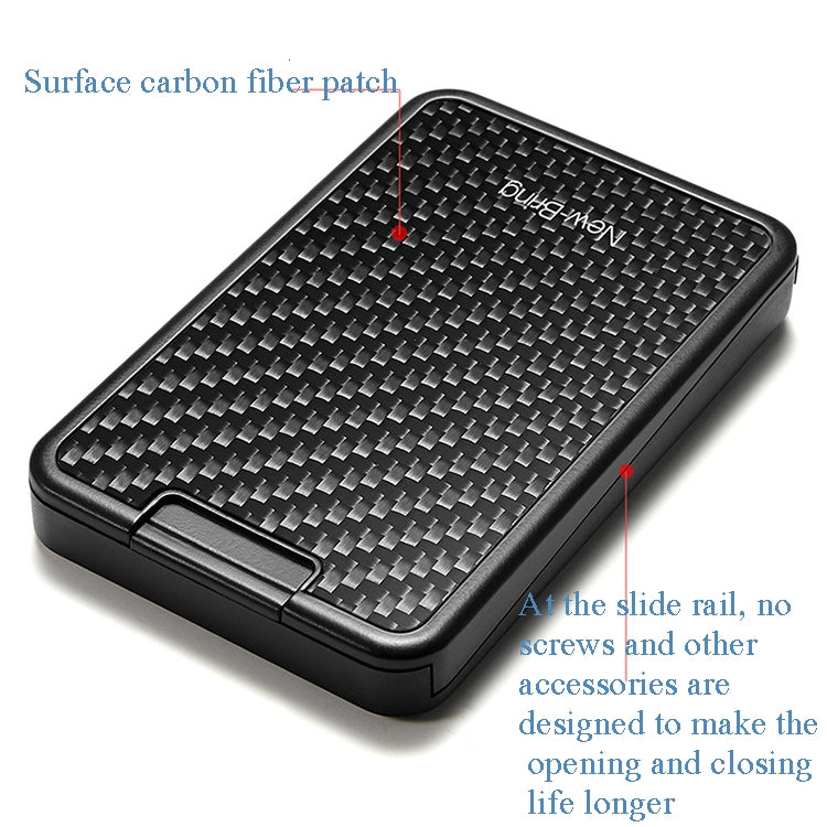 New-Bring  Carbon Fiber Metal Card Holder Male Personality Card Holder Anti-Theft  RFID Ultra-Thin Small Card Box(Black) - Home & Garden by New-Bring | Online Shopping UK | buy2fix