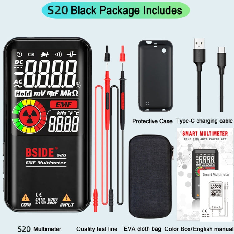 BSIDE S20 Intelligent Large Screen Electromagnetic Radiation Multimeter Tester - Consumer Electronics by BSIDE | Online Shopping UK | buy2fix