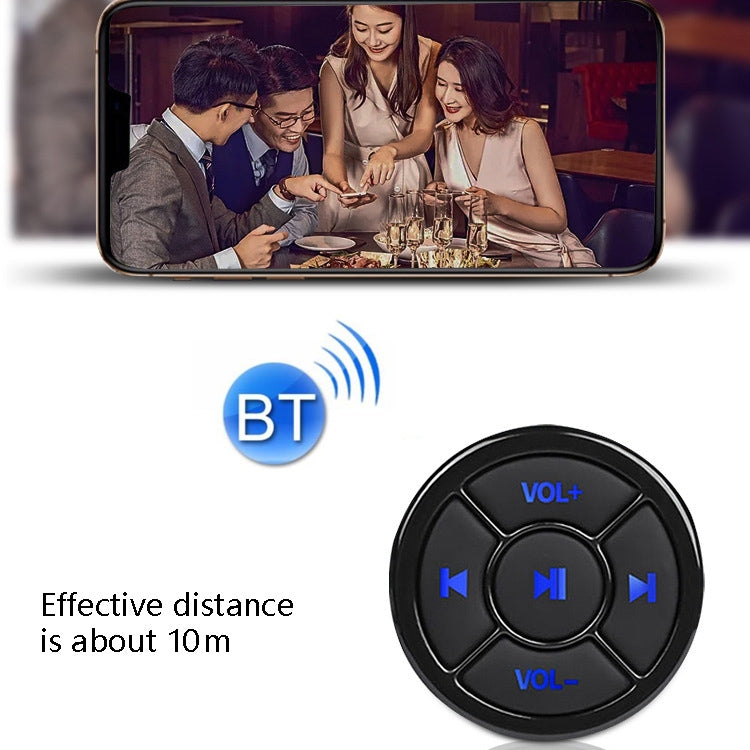 Car Mobile Phone Remote Control Bluetooth Wireless Multimedia Button Remote Control Music Playback Selfie, Colour: Black by buy2fix