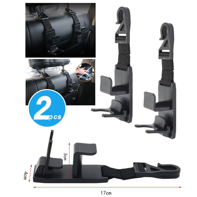 2 Packs SHUNWEI SD-2510 Car Headrest Multifunctional Storage Hook With Beverage Hook - In Car by SHUNWEI | Online Shopping UK | buy2fix