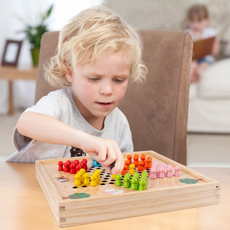 Children Wooden Multifunctional Parent-Child Interactive Puzzle Board Toy, Set Specification: 4 In 1 Chess - Table Games by buy2fix | Online Shopping UK | buy2fix