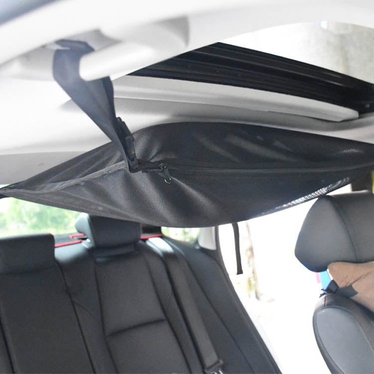 Car Storage Network Pocket Car Roof Seating Room Mesh Folding Hanging Bag, Style: Single Layer(Black) by buy2fix