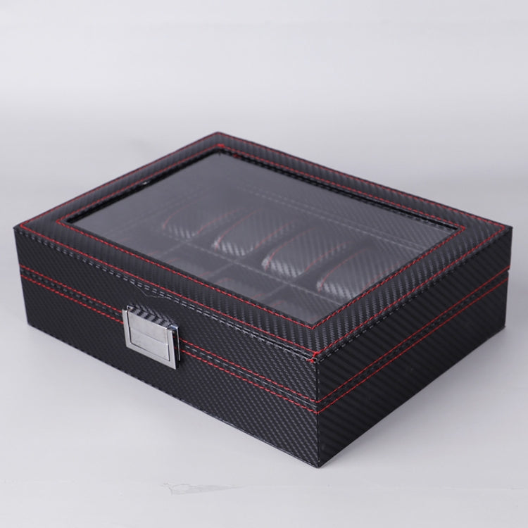 Carbon Fiber PU Leather Watch Box Jewelry Storage Box Packaging Box, Style:  Double-layer - Watch Storages by buy2fix | Online Shopping UK | buy2fix