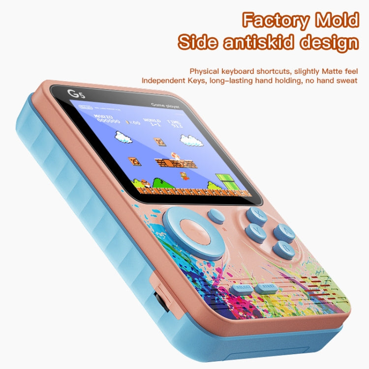 G5 Retro Children Macaron Handheld Game Console Color Screen Built-In 500 Games, Style: Single (Gray) - Pocket Console by buy2fix | Online Shopping UK | buy2fix