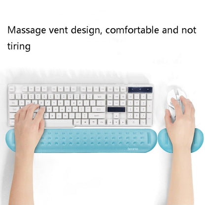 Baona Silicone Memory Cotton Wrist Pad Massage Hole Keyboard Mouse Pad, Style: Large Keyboard Rest (Gray) - Mouse Pads by Baona | Online Shopping UK | buy2fix