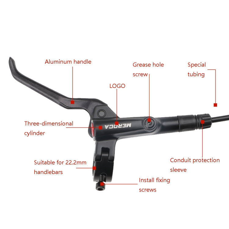 Meroca M800 Bicycle Brake Mountain Bike Universal Bilateral Brake Oil Pressure Disc Brake, Style: Left Back 1400mm - Outdoor & Sports by Meroca | Online Shopping UK | buy2fix