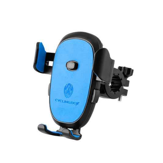 2 PCS CYCLINGBOX BG-2930 Bicycle Mobile Phone Frame Plastic One-Click Lock Mobile Phone Bracket, Style: Handlebar Installation (Blue） - Outdoor & Sports by CYCLINGBOX | Online Shopping UK | buy2fix