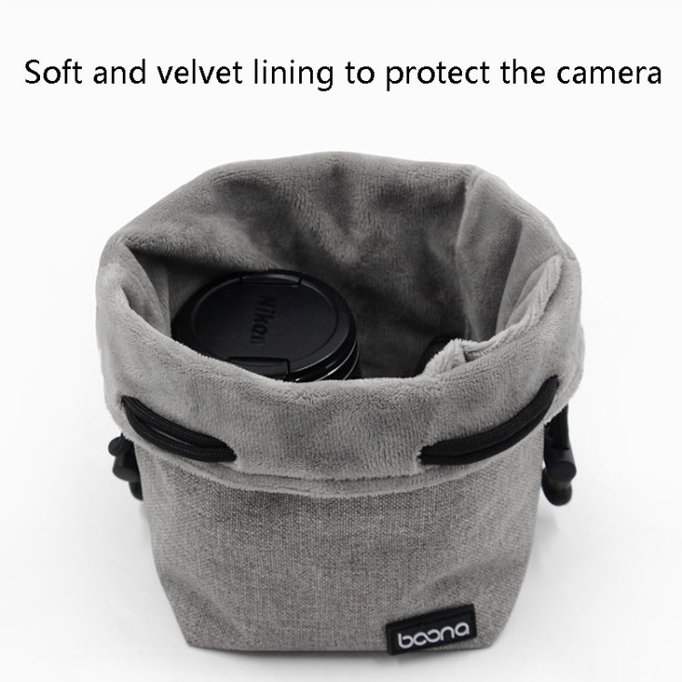 Benna Waterproof SLR Camera Lens Bag  Lens Protective Cover Pouch Bag, Color: Round Small(Gray) - Camera Accessories by Benna | Online Shopping UK | buy2fix