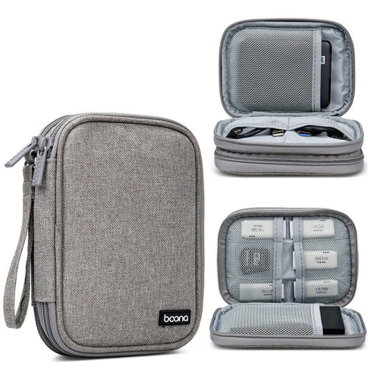 Baona BN-C003 Mobile Hard Disk Protection Cover Portable Storage Hard Disk Bag, Specification: Double-layer (Gray) by Baona