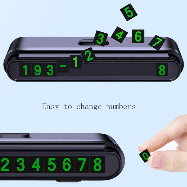 2 PCS One-Click Automatic Hiding Temporary Parking Signs For Cars(Black - Green Numbers) by buy2fix