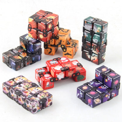 3 PCS  Infinite Magic Cube Halloween Theme Variety Flip Folding Second Order Magic Cube Finger Toy, Colour: NO.168-8-29 Red Christmas - Magic Cubes by buy2fix | Online Shopping UK | buy2fix