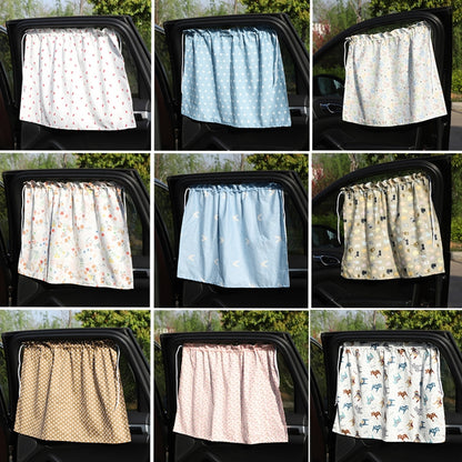 Car Curtains Cotton Car Suction Cup Sunshade Sun Protection Thermal Curtain(Blue Flower) by buy2fix