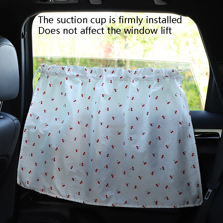 Car Curtains Cotton Car Suction Cup Sunshade Sun Protection Thermal Curtain(Blue Striped Rabbit) by buy2fix