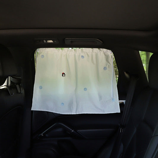 Car Embroidery Curtain Sunshade Cartoon Cotton Suction Cup Curtain Car Sunscreen Insulation Covering Curtain(Girl) by buy2fix
