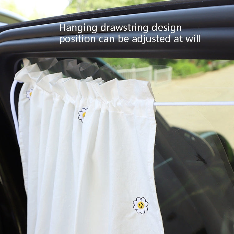 Car Embroidery Curtain Sunshade Cartoon Cotton Suction Cup Curtain Car Sunscreen Insulation Covering Curtain(Cherry) by buy2fix