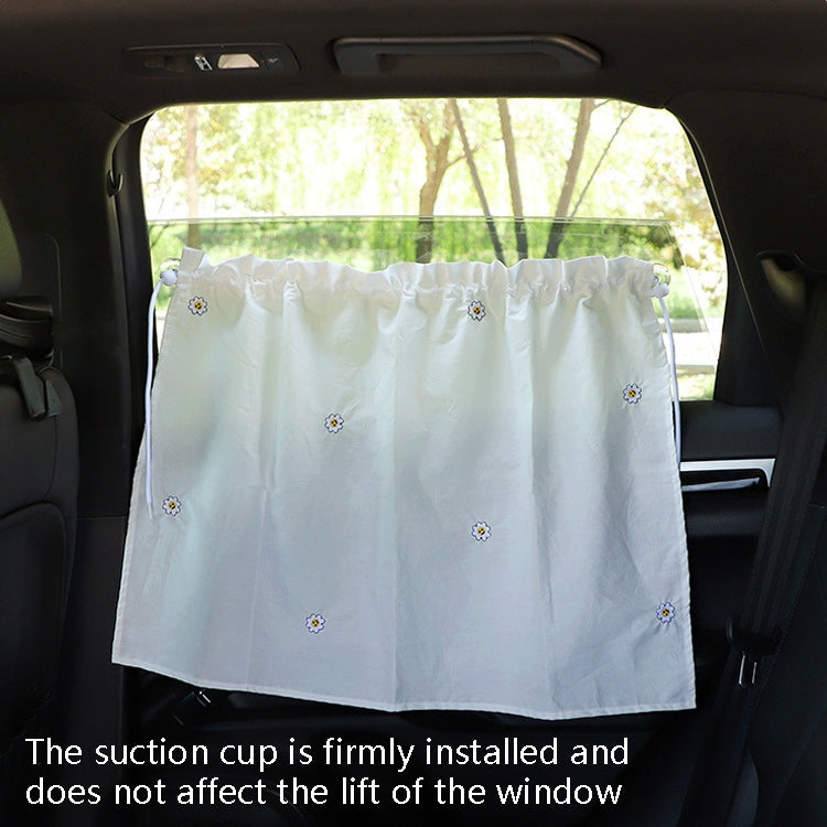 Car Embroidery Curtain Sunshade Cartoon Cotton Suction Cup Curtain Car Sunscreen Insulation Covering Curtain(Cherry) by buy2fix