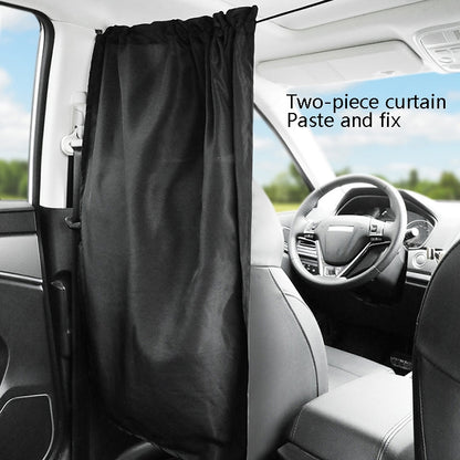 2 PCS 69 x 82cm Automobile Front And Rear Partition Curtain Business Car Air Conditioning Privacy Curtain(black) by buy2fix