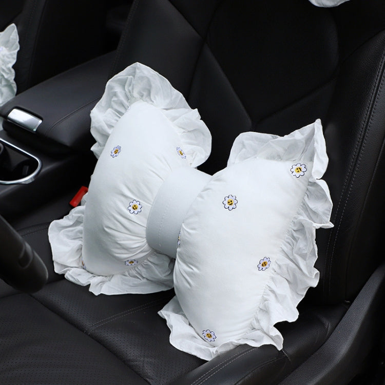 Bow Car Head Pillow Car Seat Neck Pillow Comfortable Cotton Car Supplies, Colour: Sun Flower Lumbar Pillow by buy2fix