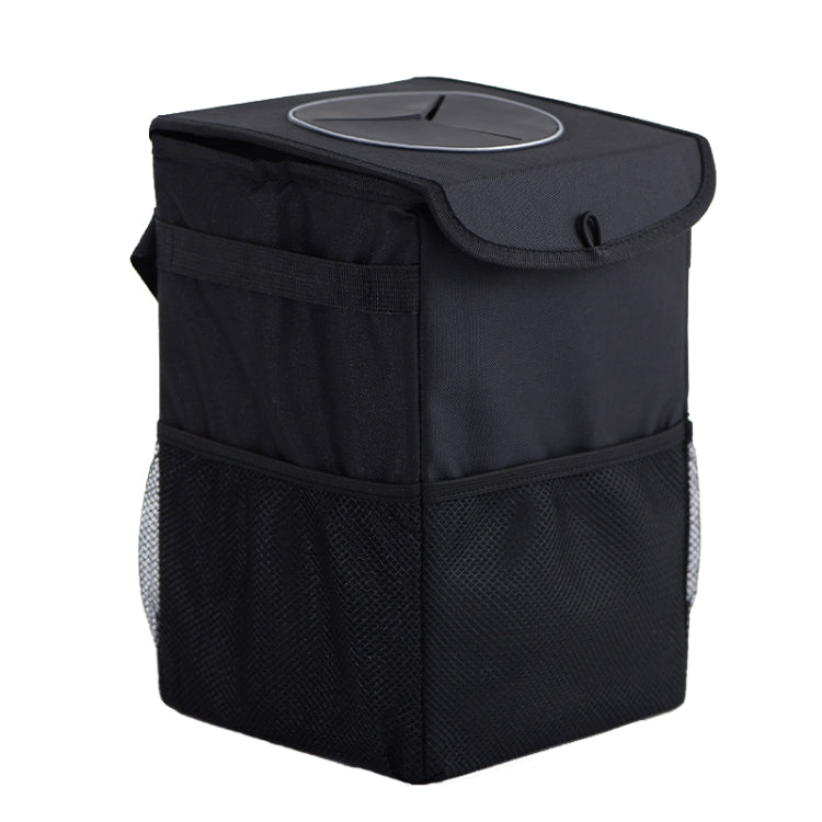 With Cover Car Trash Can Foldable Car Chair Back Trash Can Waterproof Box, Size: 15 x 15 x 25cm(Black) - In Car by buy2fix | Online Shopping UK | buy2fix