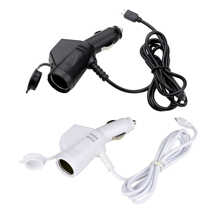 2 PCS Car 3 In 1 Charger With Cigarette Lighter Dual USB Interface With USB Mobile Phone Charging Cable(Black) - In Car by buy2fix | Online Shopping UK | buy2fix