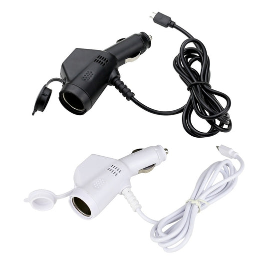 2 PCS Car 3 In 1 Charger With Cigarette Lighter Dual USB Interface With USB Mobile Phone Charging Cable(Black) by buy2fix