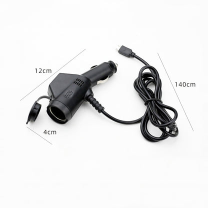 2 PCS Car 3 In 1 Charger With Cigarette Lighter Dual USB Interface With USB Mobile Phone Charging Cable(Black) - In Car by buy2fix | Online Shopping UK | buy2fix