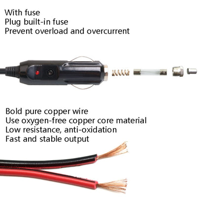 Car Compressor Refrigerator Line 12/24V Semiconductor Refrigerator Power Cord Cigarette Lighter Line, Specification: With Switch 1m - In Car by buy2fix | Online Shopping UK | buy2fix