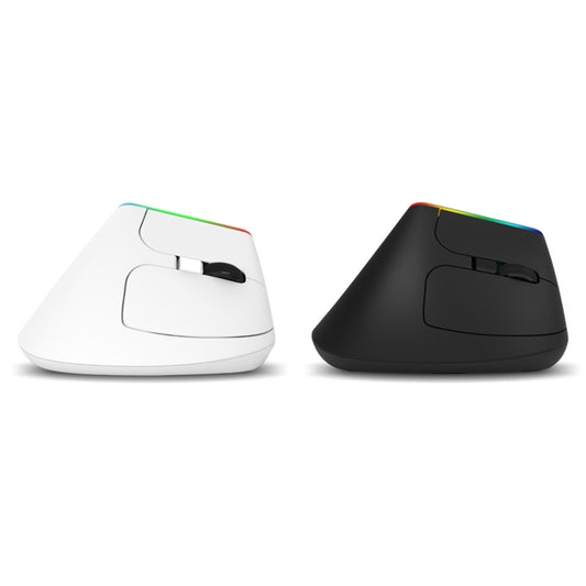 DELUX M618C 6 Keys 1600 DPI RGB Vertical Wireless Bluetooth Dual Mode Mouse(White) by DELUX