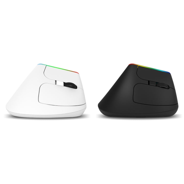 DELUX M618C 6 Keys 1600 DPI RGB Vertical Wireless Bluetooth Dual Mode Mouse(Black) - Wireless Mice by DELUX | Online Shopping UK | buy2fix