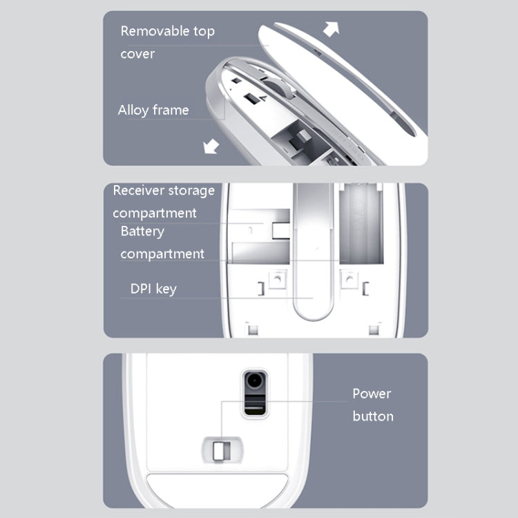 DELUX M326 4 Keys Wireless Silent Mouse Portable Laptop Mouse - Wireless Mice by DELUX | Online Shopping UK | buy2fix