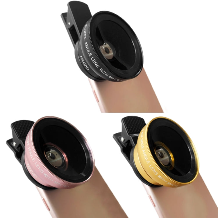 2 PCS 0.45X Ultra-Wide-Angle Macro Combination Mobile Phone External Lens With Clip(Rose Gold) - Macro & Wide-angle by buy2fix | Online Shopping UK | buy2fix