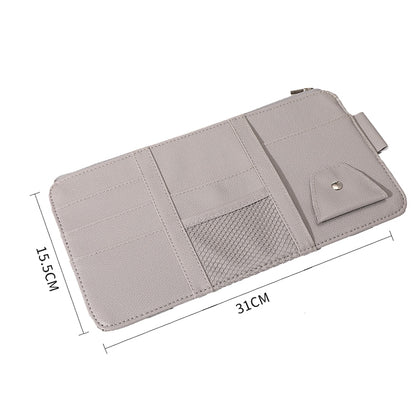 2 PCS Auto Sun Visor Card Clip Business Card Glasses Clip Zipper Car Mobile Phone Document Folder(Pink) by buy2fix