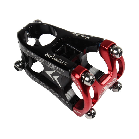 KRSEC CNC Ultra Light Short-Handed Mountain Bike Aluminum Alloy 50mm Riser, Colour: Black Red - Outdoor & Sports by buy2fix | Online Shopping UK | buy2fix