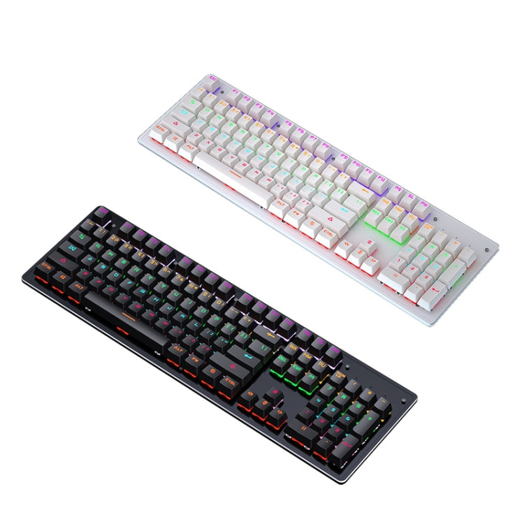 LEAVEN K880 104 Keys Gaming Green Axis Office Computer Wired Mechanical Keyboard, Cabel Length:1.6m(White) - Wired Keyboard by LEAVEN | Online Shopping UK | buy2fix