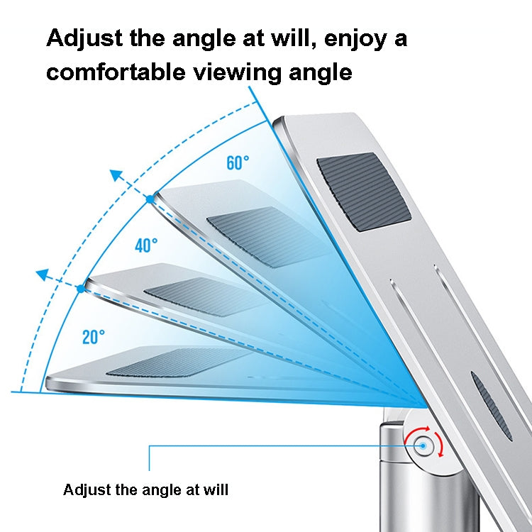 Oatsbasf 03597 Aluminum Alloy Notebook Heightening Bracket Notebook Computer Lifting Heat Dissipation Bracket Mobile Folding Table,Style: Deluxe Edition-Silver - Computer & Networking by Oatsbasf | Online Shopping UK | buy2fix